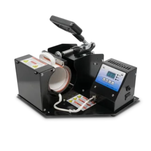 Sublimation Mug Press with Two Elements for creating custom drinkware and items with digital controls and quick-change features.