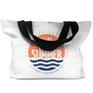 Beach / Shopper Bag with Black Handles
