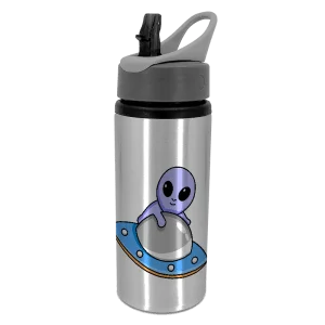 Silver Drink Bottle with Handle 22oz