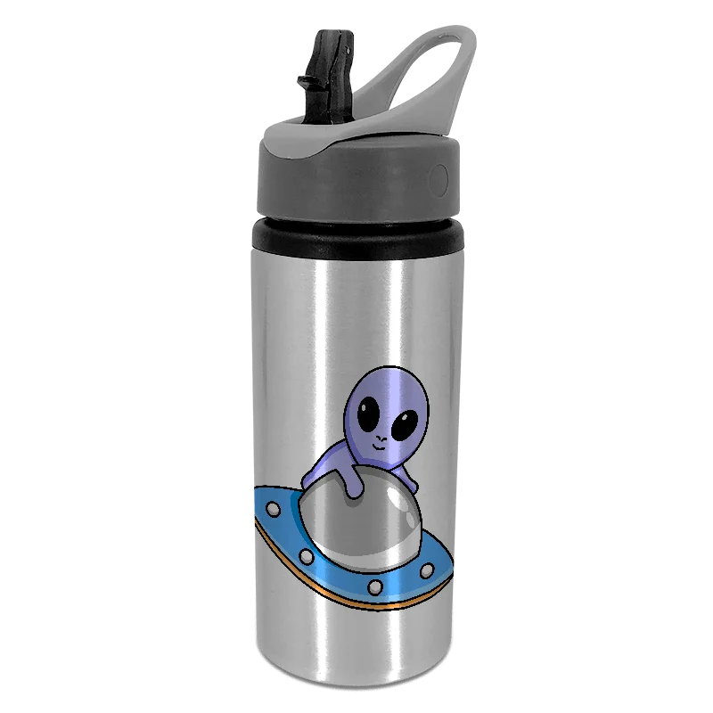 Silver Drink Bottle with Handle 22oz