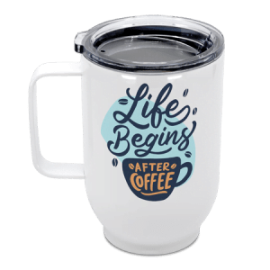 White Coffee Mug with Lid
