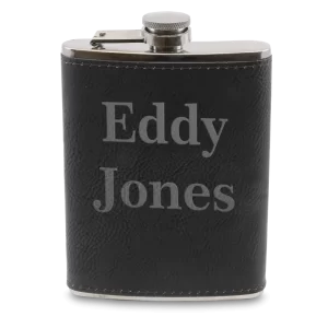 Black Leather Hip Flask