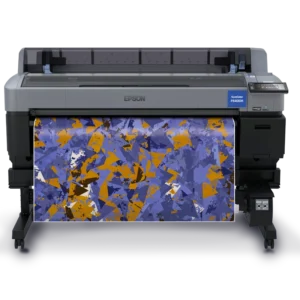 A picture of an Epson SureColor SC-F6400H that's in the process of printing a large format image